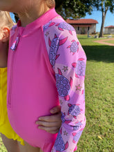 Load image into Gallery viewer, Girls long sleeve swimsuit - Terrific Turtles