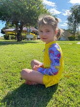 Load image into Gallery viewer, Girls long sleeve swimsuit - Daring Dinosaurs