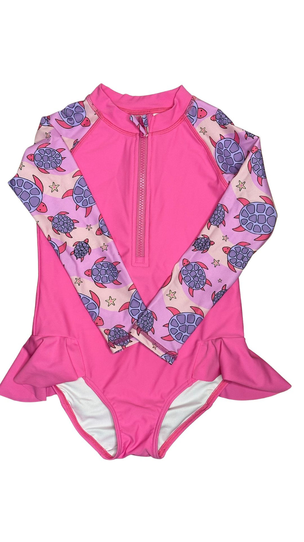 Girls long sleeve swimsuit - Terrific Turtles